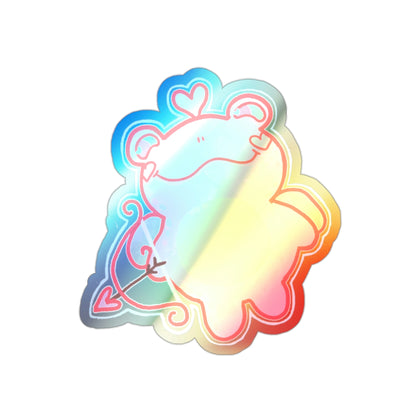 valentine’s frog cupid holographic sticker
